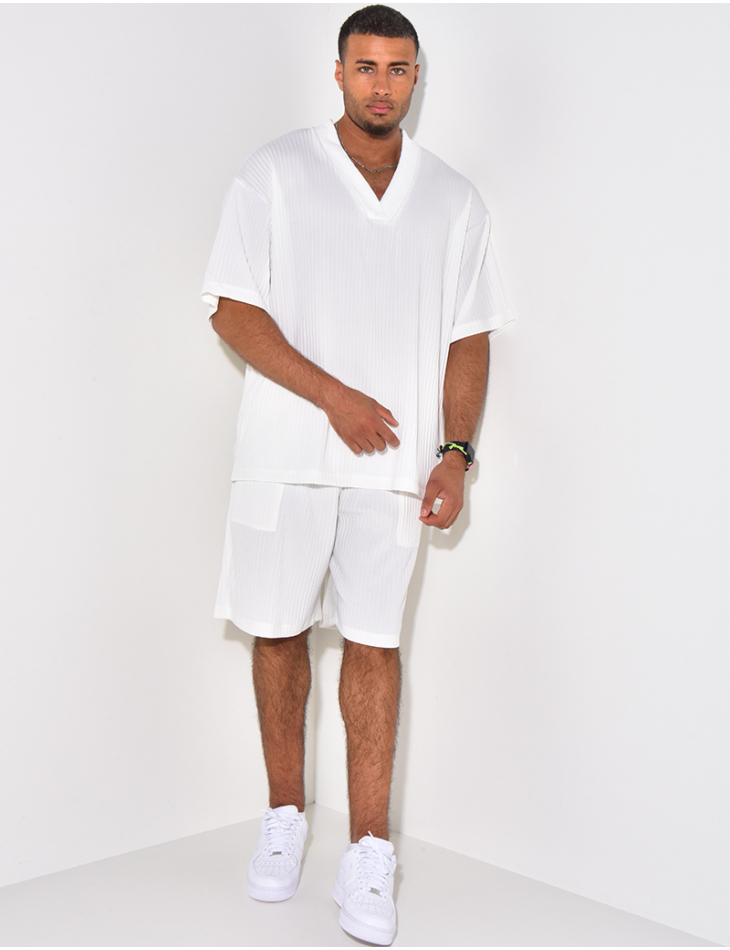 Ensemble short et t-shirt plissé oversize Ensemble short et t-shirt plissé oversize