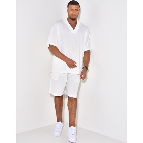 Ensemble short et t-shirt plissé oversize Ensemble short et t-shirt plissé oversize
