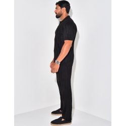 Ensemble pantalon et polo côtelé
