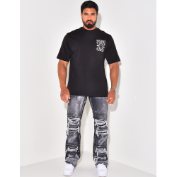 Jeans destroy à tâches de peinture Jeans destroy à tâches de peinture