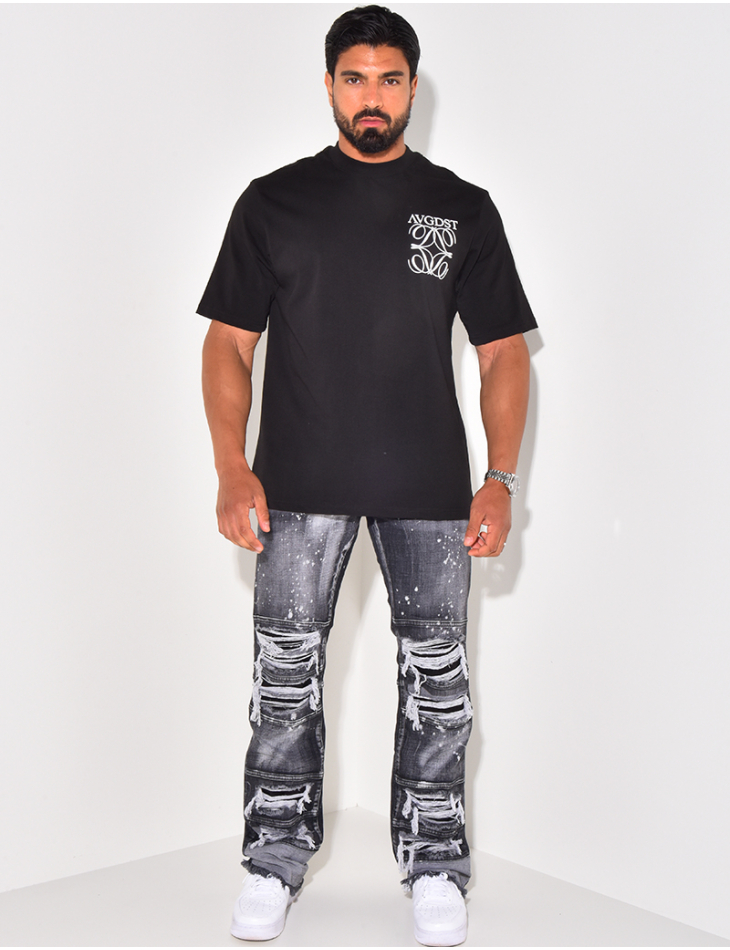 Jeans destroy à tâches de peinture Jeans destroy à tâches de peinture