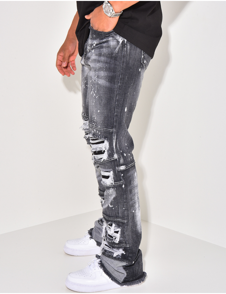 Jeans destroy à tâches de peinture Jeans destroy à tâches de peinture