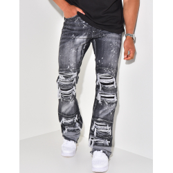 Jeans destroy à tâches de peinture Jeans destroy à tâches de peinture