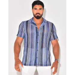 Chemise ajourée à rayures Chemise ajourée à rayures
