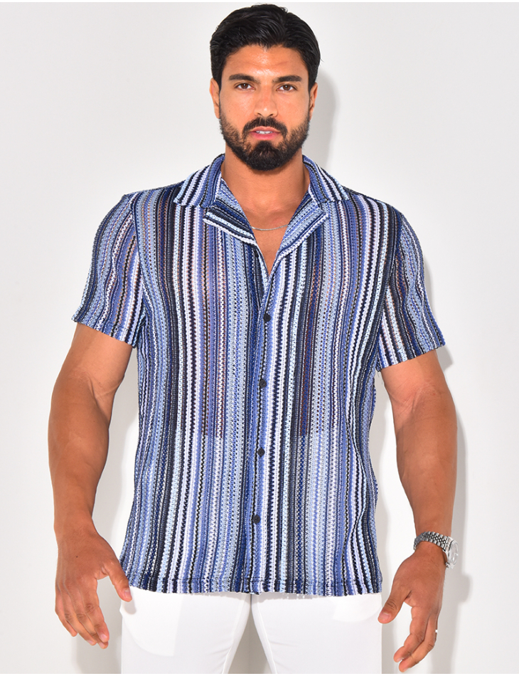 Chemise ajourée à rayures Chemise ajourée à rayures