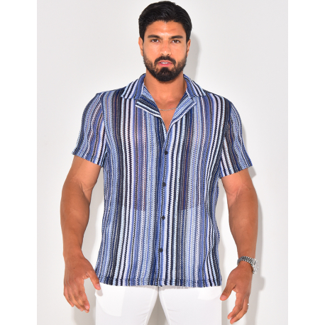 Chemise ajourée à rayures Chemise ajourée à rayures