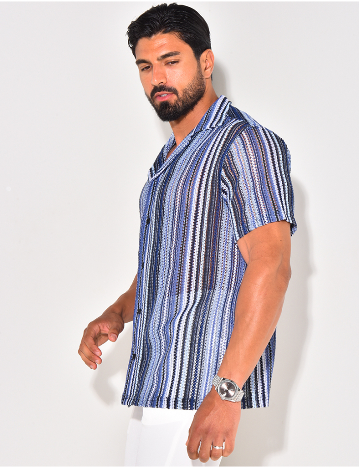 Chemise ajourée à rayures Chemise ajourée à rayures