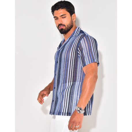 Chemise ajourée à rayures Chemise ajourée à rayures