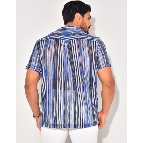 Chemise ajourée à rayures Chemise ajourée à rayures