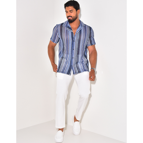 Chemise ajourée à rayures Chemise ajourée à rayures