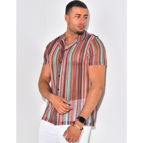 Chemise ajourée à rayures Chemise ajourée à rayures