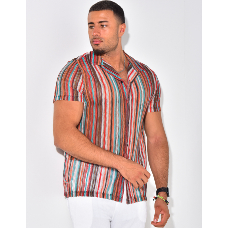 Chemise ajourée à rayures Chemise ajourée à rayures