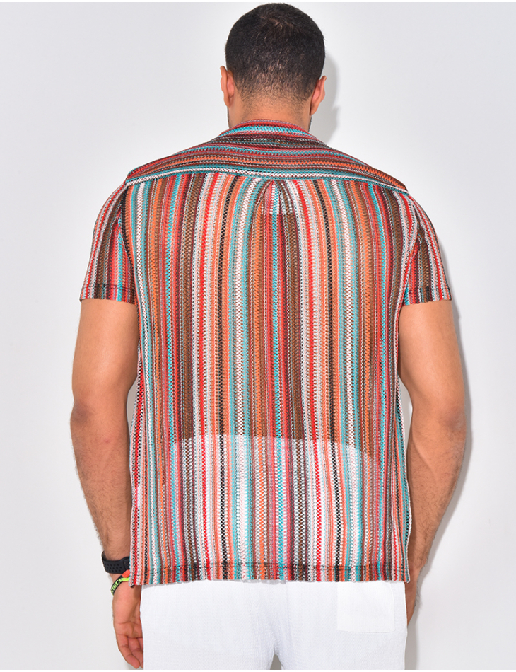 Chemise ajourée à rayures Chemise ajourée à rayures