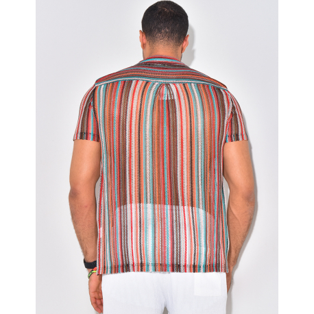 Chemise ajourée à rayures Chemise ajourée à rayures