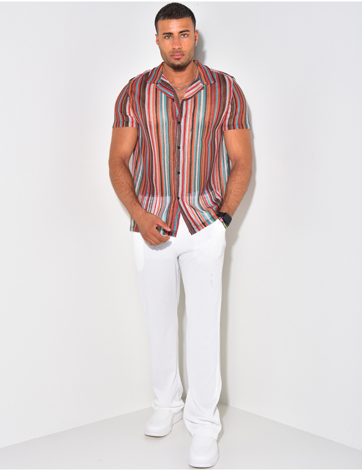 Chemise ajourée à rayures Chemise ajourée à rayures