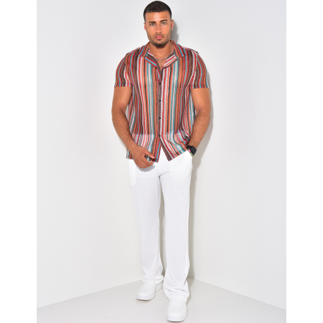 Chemise ajourée à rayures Chemise ajourée à rayures