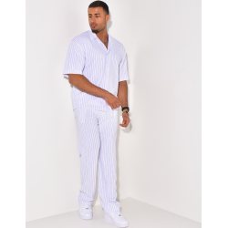 Ensemble pantalon et chemise à rayures Ensemble pantalon et chemise à rayures