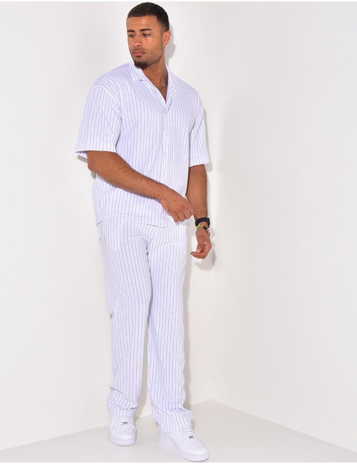 Ensemble pantalon et chemise à rayures Ensemble pantalon et chemise à rayures