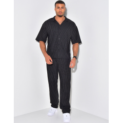 Ensemble pantalon et chemise à rayures