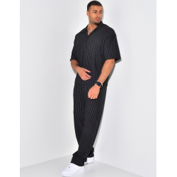 Ensemble pantalon et chemise à rayures