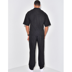 Ensemble pantalon et chemise à rayures