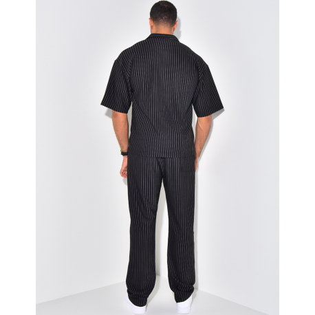Ensemble pantalon et chemise à rayures
