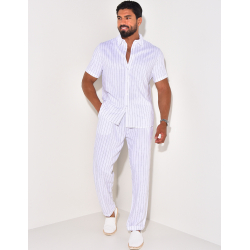 Ensemble pantalon et chemise rayé en lin Ensemble pantalon et chemise rayé en lin