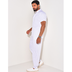 Ensemble pantalon et chemise rayé en lin Ensemble pantalon et chemise rayé en lin