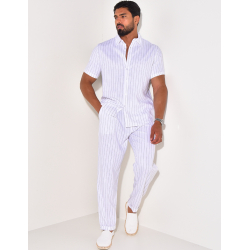 Ensemble pantalon et chemise rayé en lin Ensemble pantalon et chemise rayé en lin