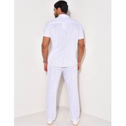 Ensemble pantalon et chemise rayé en lin Ensemble pantalon et chemise rayé en lin
