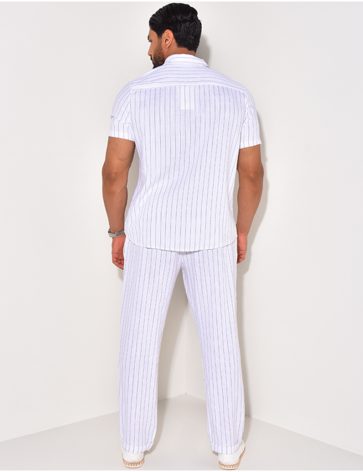 Ensemble pantalon et chemise rayé en lin Ensemble pantalon et chemise rayé en lin