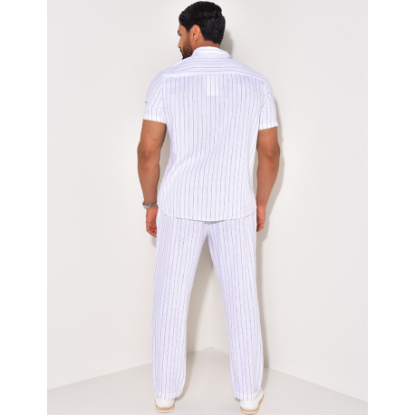 Ensemble pantalon et chemise rayé en lin Ensemble pantalon et chemise rayé en lin
