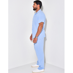 Ensemble pantalon et chemise en gaze de coton