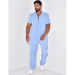 Ensemble pantalon et chemise en gaze de coton