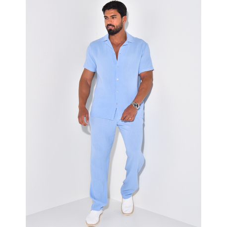 Ensemble pantalon et chemise en gaze de coton