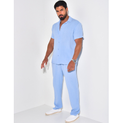 Ensemble pantalon et chemise en gaze de coton