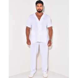 Ensemble pantalon et chemise en gaze de coton