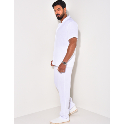 Ensemble pantalon et chemise en gaze de coton