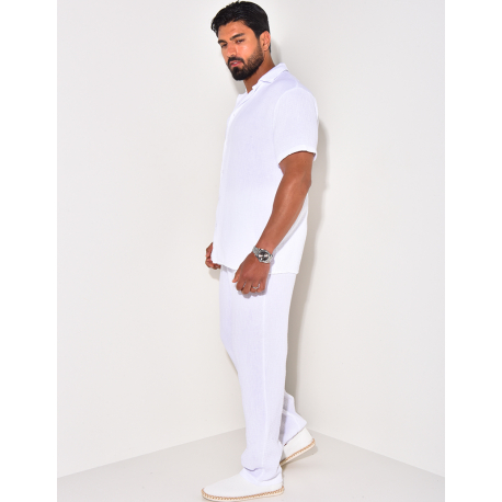 Ensemble pantalon et chemise en gaze de coton