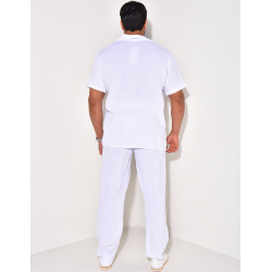 Ensemble pantalon et chemise en gaze de coton