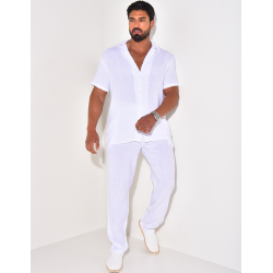 Ensemble pantalon et chemise en gaze de coton