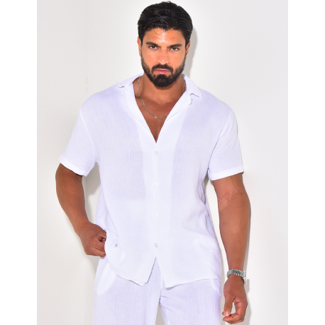 Ensemble pantalon et chemise en gaze de coton