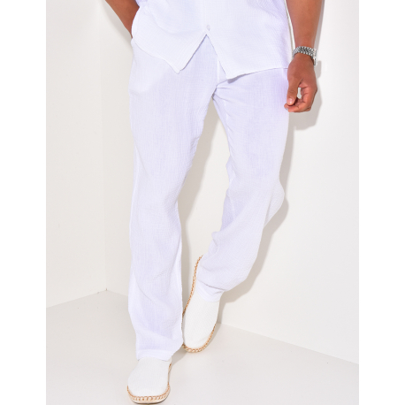 Ensemble pantalon et chemise en gaze de coton