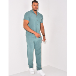 Ensemble pantalon et chemise en gaze de coton Ensemble pantalon et chemise en gaze de coton
