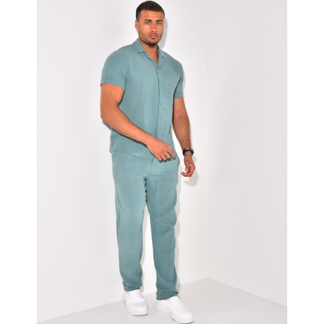 Ensemble pantalon et chemise en gaze de coton Ensemble pantalon et chemise en gaze de coton
