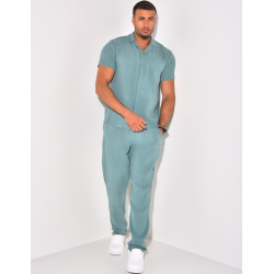 Ensemble pantalon et chemise en gaze de coton Ensemble pantalon et chemise en gaze de coton