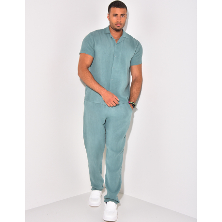 Ensemble pantalon et chemise en gaze de coton Ensemble pantalon et chemise en gaze de coton