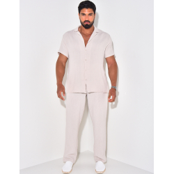 Ensemble pantalon et chemise en gaze de coton