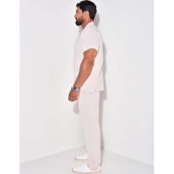 Ensemble pantalon et chemise en gaze de coton