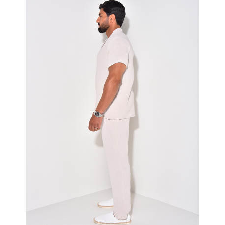 Ensemble pantalon et chemise en gaze de coton
